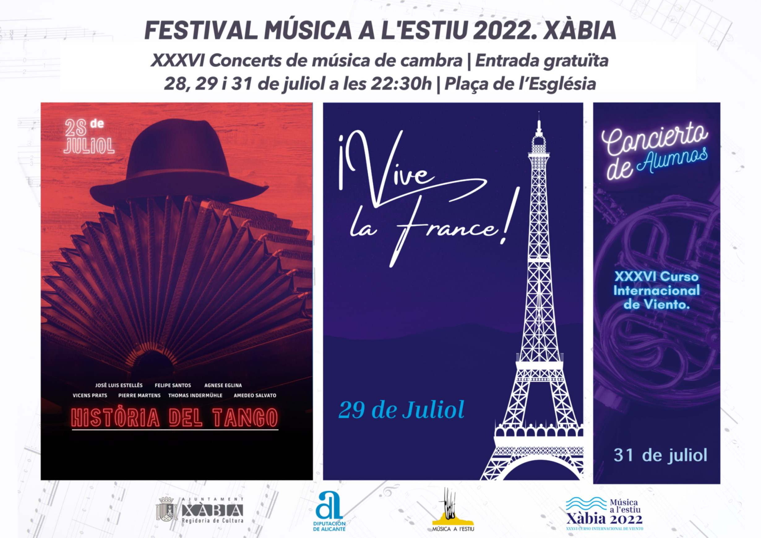 Cartell Música a l'Estiu, Xàbia 2022